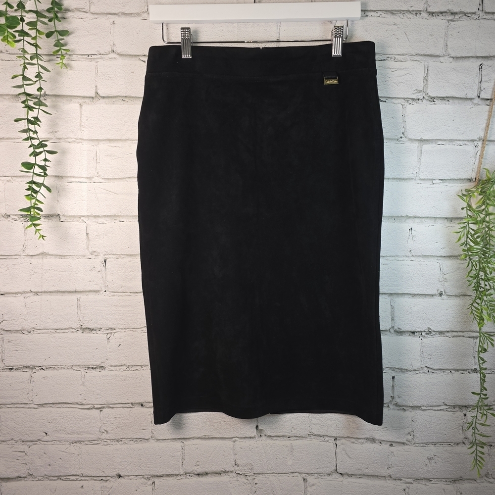 CALVIN KLEIN BLACK PENCIL SKIRT POLY BLEND STRETCH WOMENS SIZE  SMALL